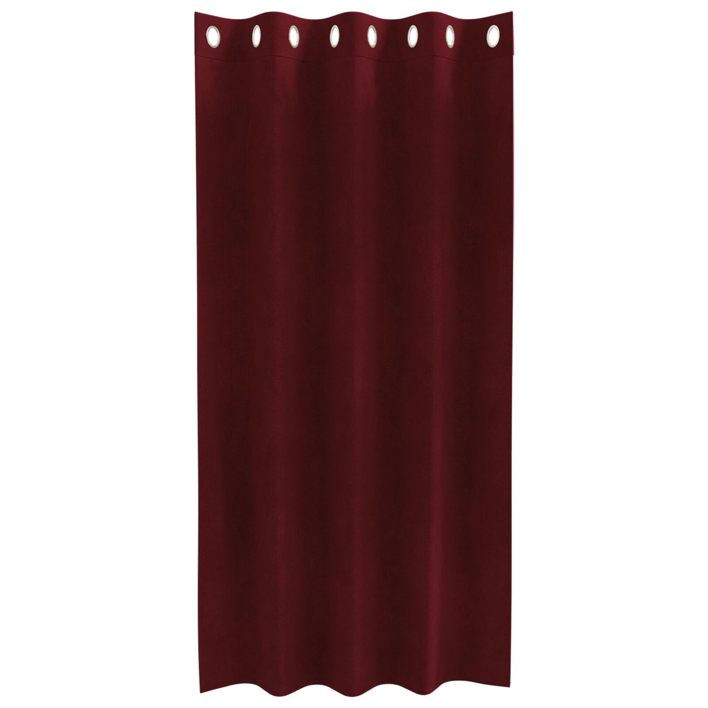 Zwarte Outdoorgordijnen 2 Stuks Velours Bordeauxrood 140 x 175 cm met oogjes