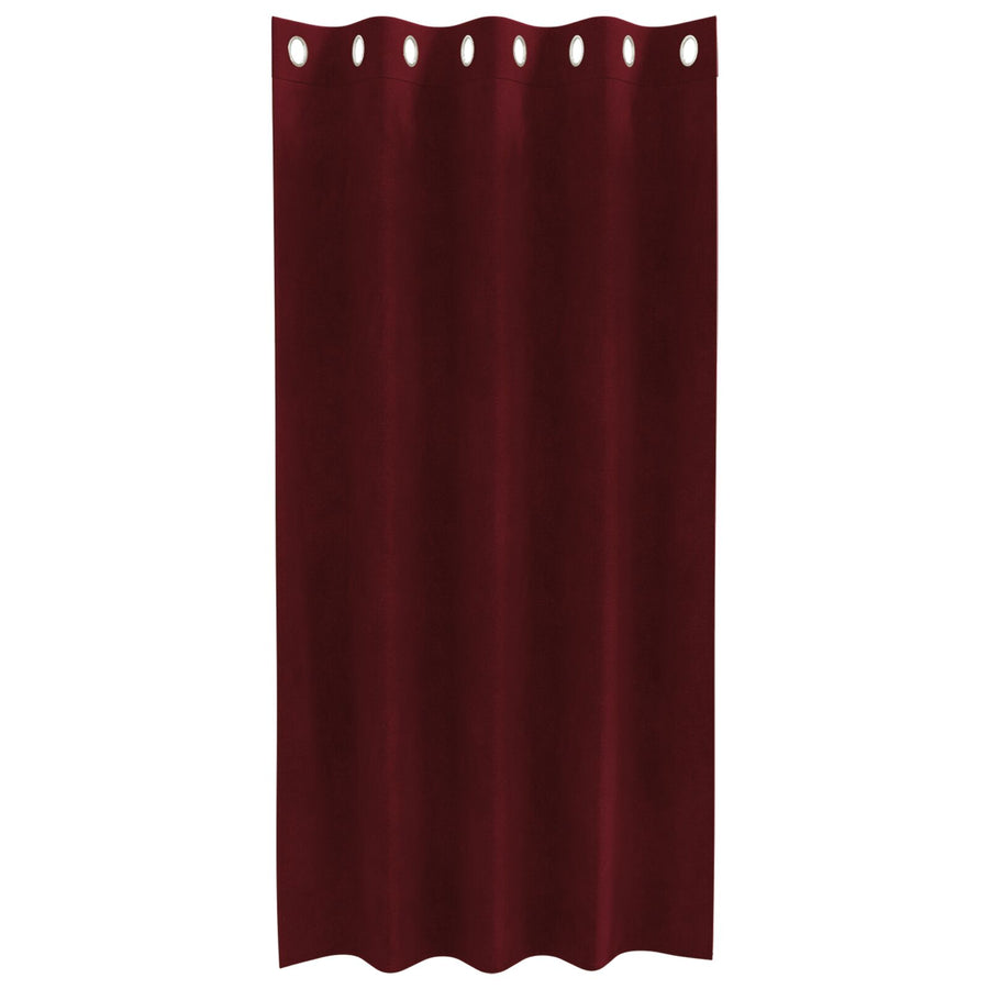 Zwarte Outdoorgordijnen 2 Stuks Velours Bordeauxrood 140 x 175 cm met oogjes