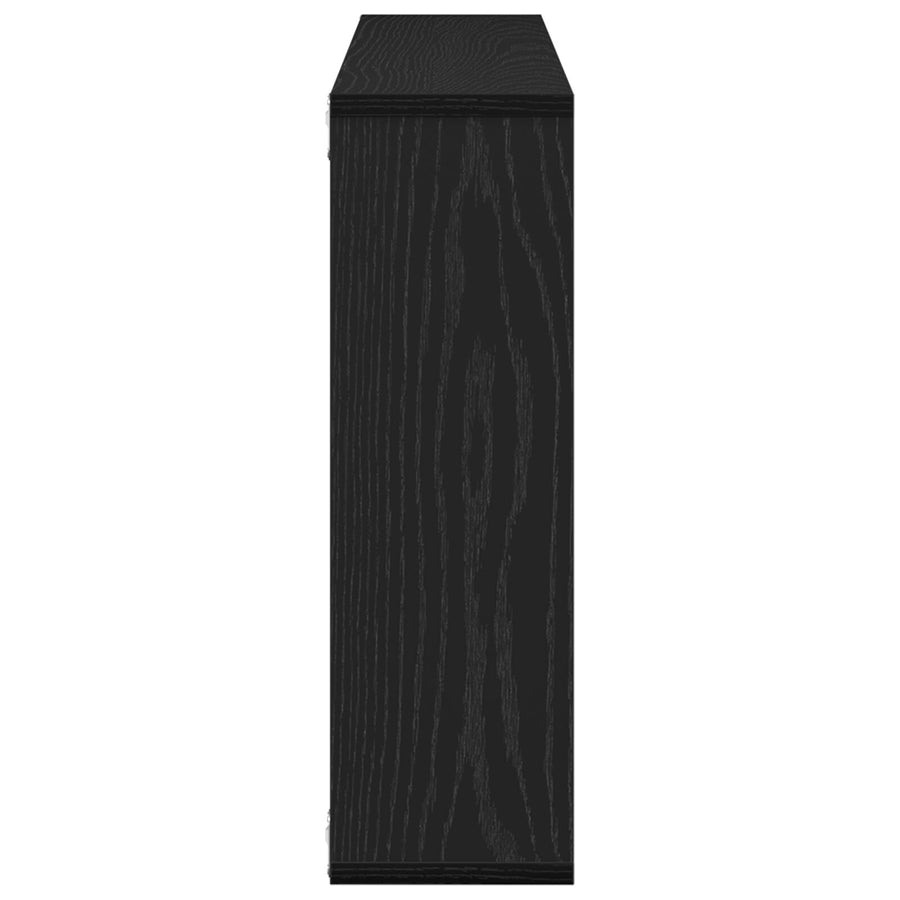 Wandplank - Zwart Eiken, 85 X 16 X 52,5 Cm, Gemaakt Van Gelaagd Hout