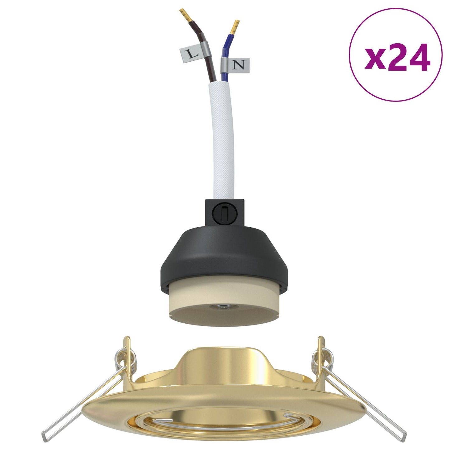 Ingebouwde Spots 24 Stuks Ronde Gu10 Ø90 Mm Staal Goud