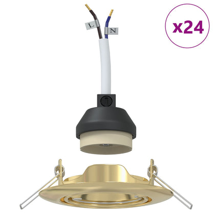 Ingebouwde Spots 24 Stuks Ronde Gu10 Ø90 Mm Staal Goud