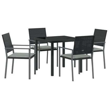Set Van 3 Zwart Pe Rattan, Gepoedercoat Staal Standaard