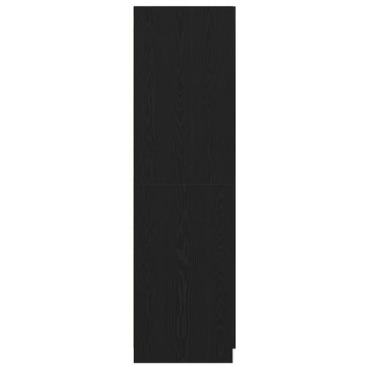Kast Zwart Eiken 80X52X180 Cm Engineered Hout