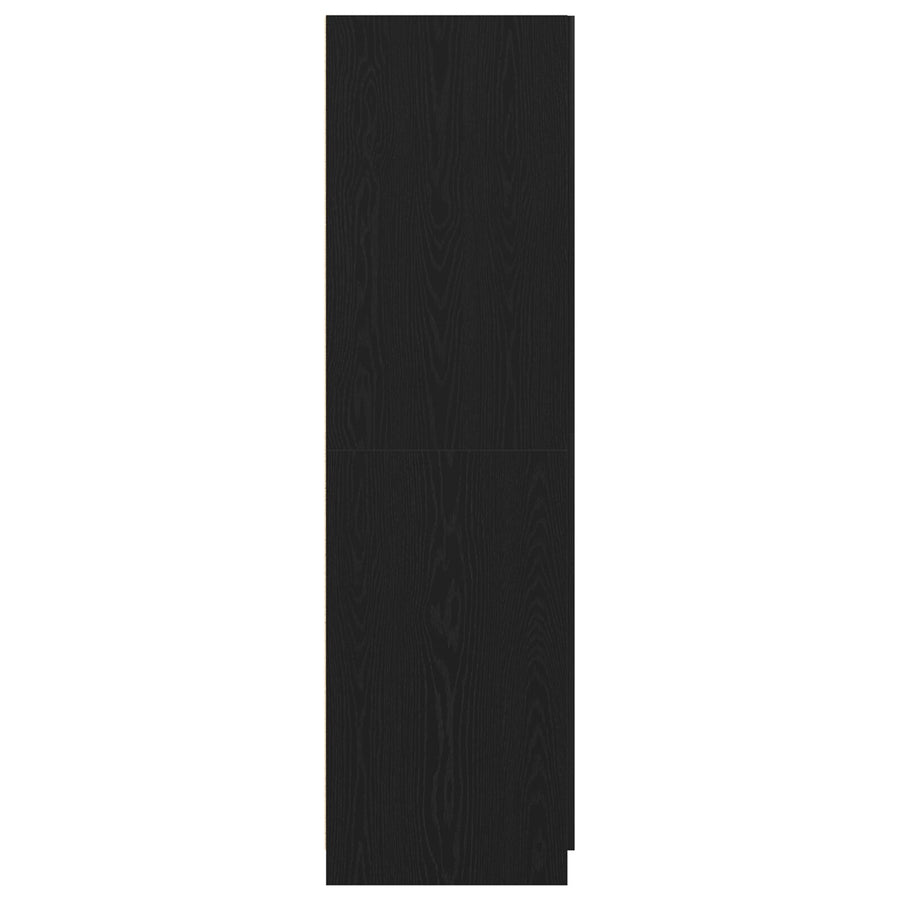 Kast Zwart Eiken 80X52X180 Cm Engineered Hout