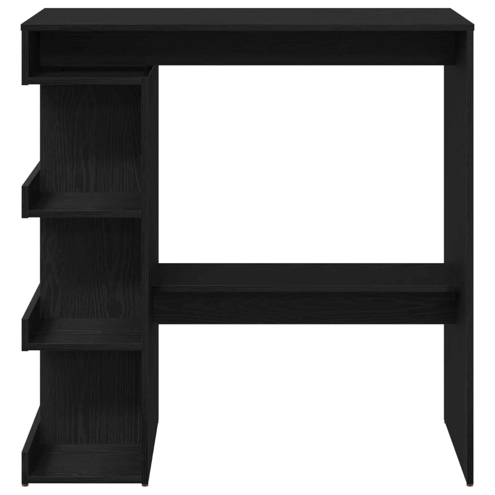 Zwart Eiken Bartafel Met Opslagrek, 100X50X101.5 Cm