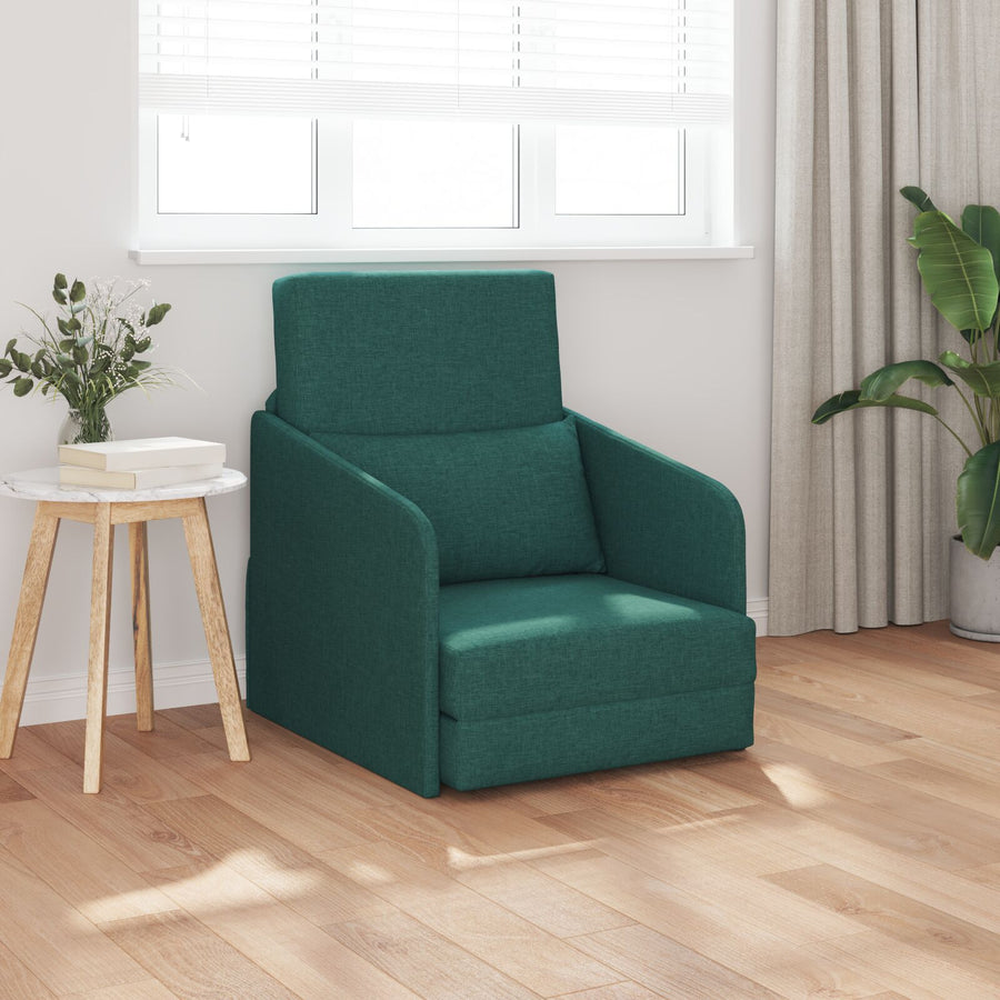 Vloer Sofa Bed 2-In-1 65X80X83 Cm Stof Donkergroen