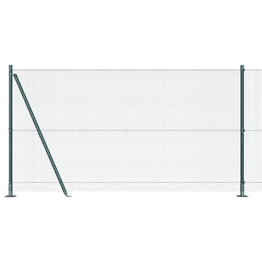 Gelaste Draadhek Met 13 Flanged Palen Groen 1.2X50 M Staal Gegalvaniseerd Staal