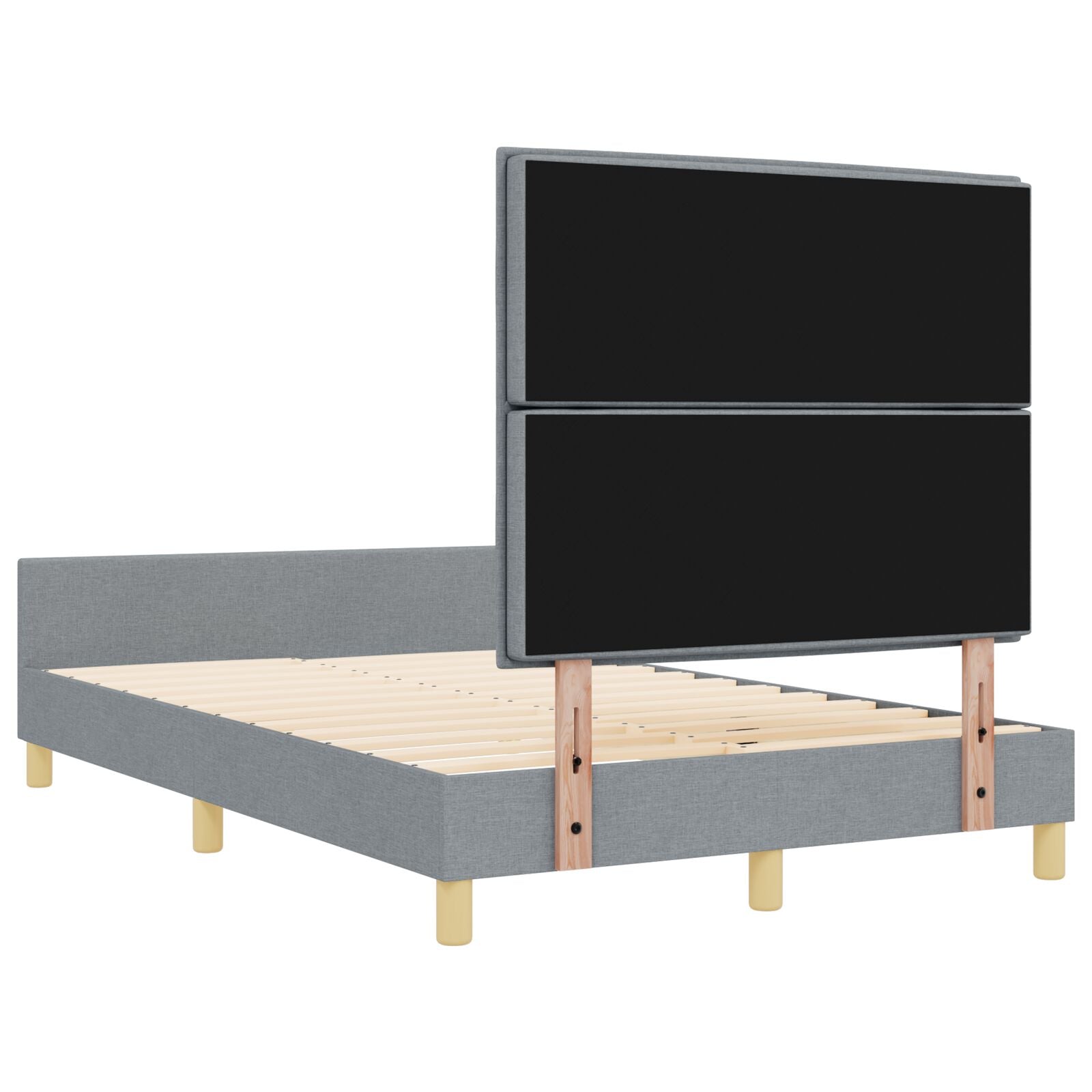Lichtgrijs Stoffen Bedframe 160X200 Cm Crème