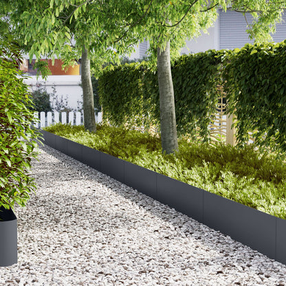 Tuinranden 10 Stuks Kunststof 100 x 0,5 x 30 cm Anthraciet