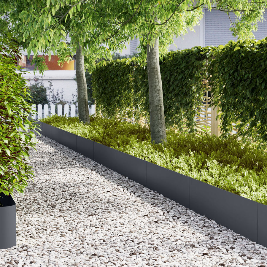 Tuinranden 10 Stuks Kunststof 100 x 0,5 x 30 cm Anthraciet