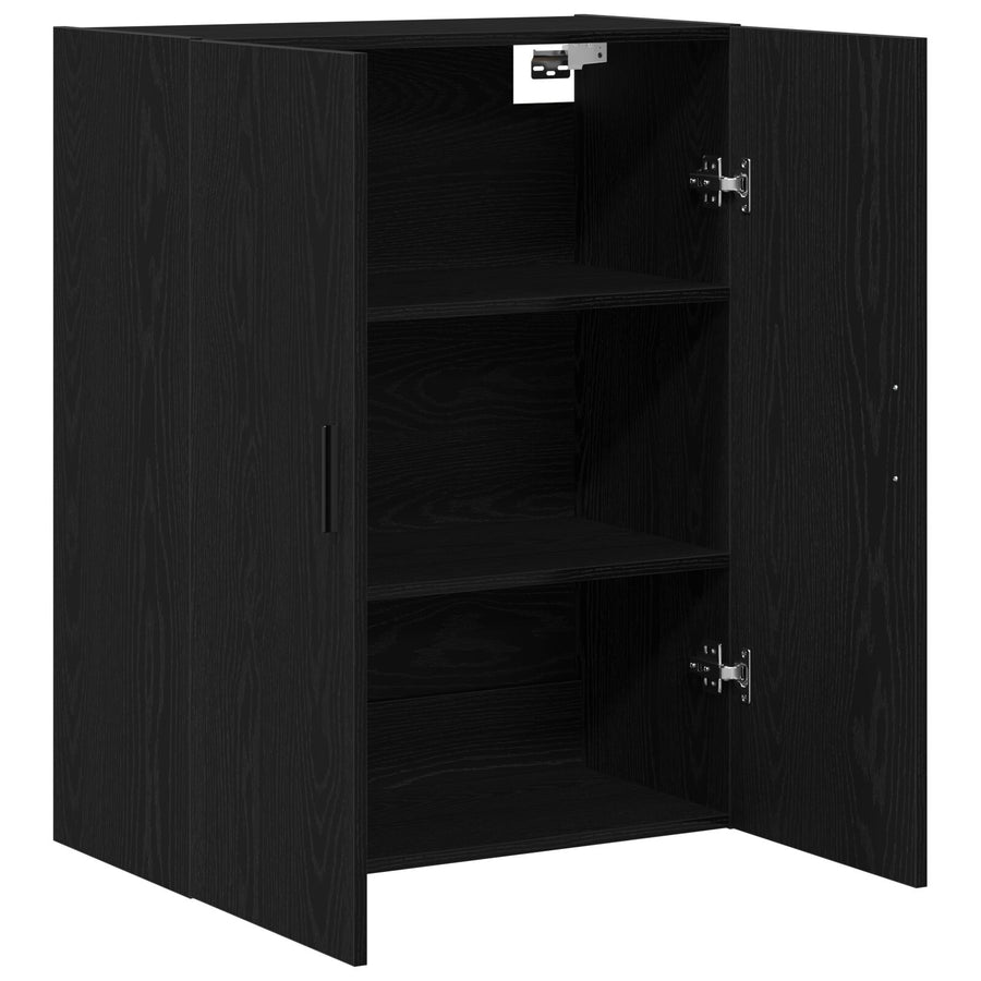 Wandkast 69,5X34X90 Cm Gelaagd Hout Zwart eiken