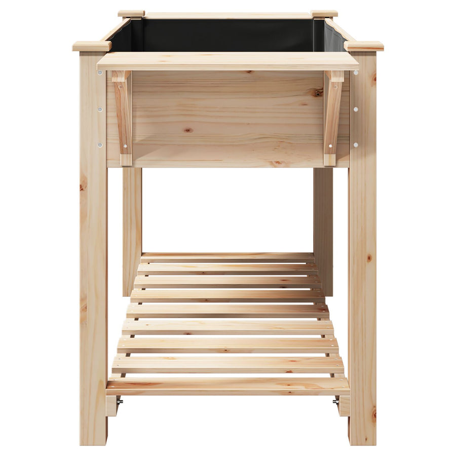 Tuinbak Met Planken 155X59X76 Cm Massief Grenenhout 155 x 59 x 76.5 cm