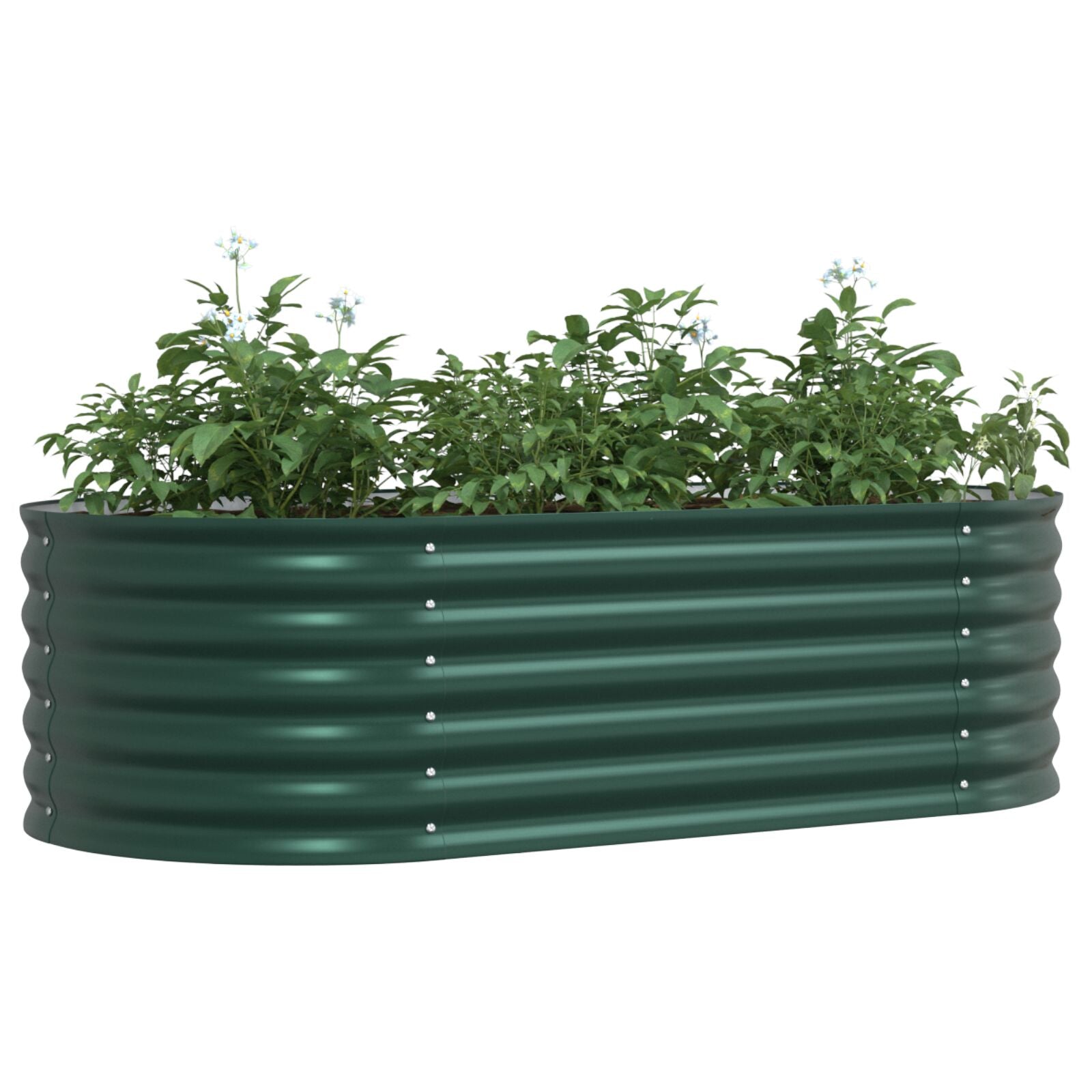 Tuin Kweekbed Gegalvaniseerd Staal 160 x 80 x 44 cm Groen