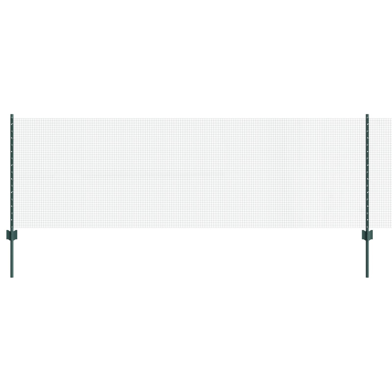 Gelaste Draadhek Met 5 U-Posts Groen 0.8X10 M Staal