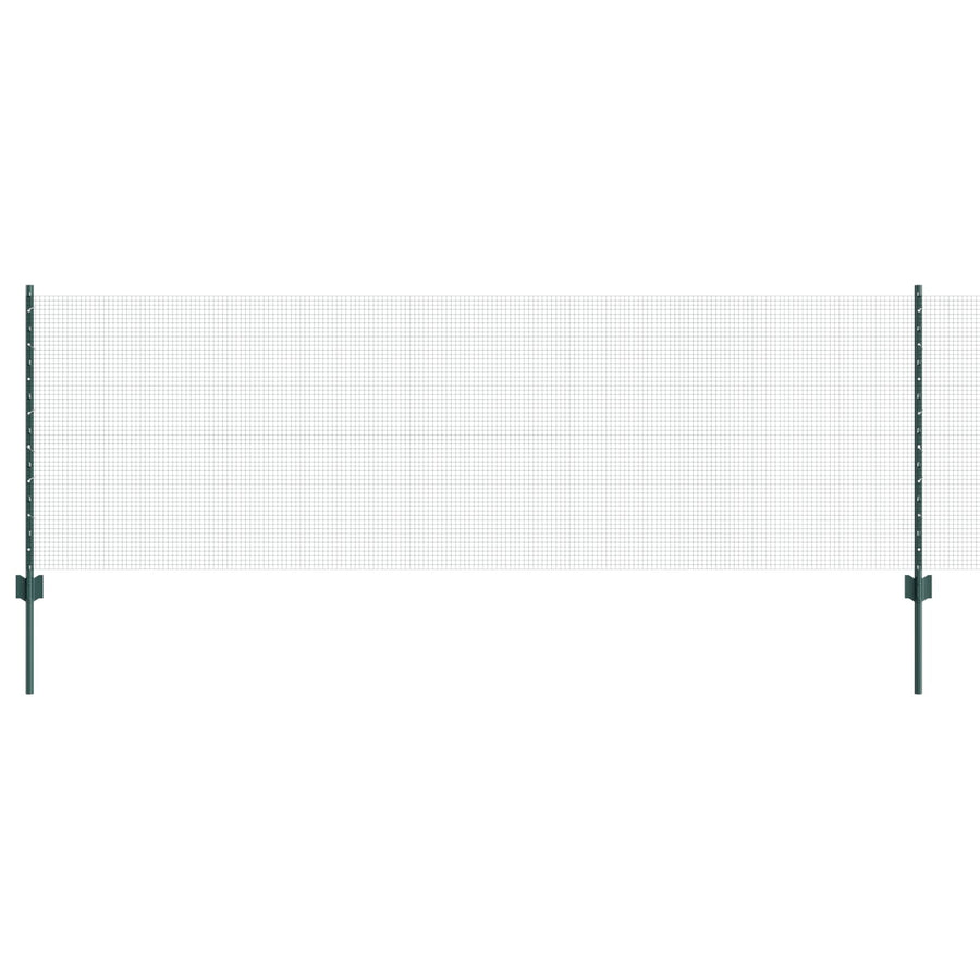 Gelaste Draadhek Met 5 U-Posts Groen 0.8X10 M Staal