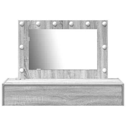 Wandkaptafel -Lampen Grijze Sonama 100 x 40 x 70 cm Grijze sonoma met LED