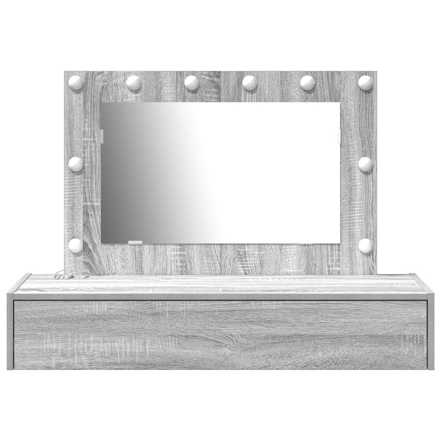 Wandkaptafel -Lampen Grijze Sonama 100 x 40 x 70 cm Grijze sonoma met LED