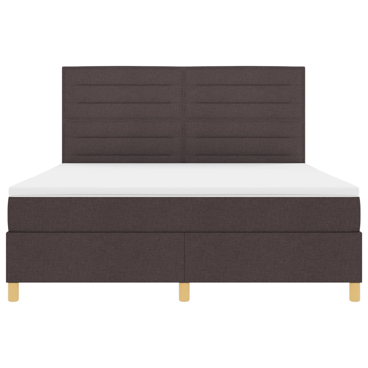 Boxspringbed Met Matras Donkerbruin Super King Stof Blauw