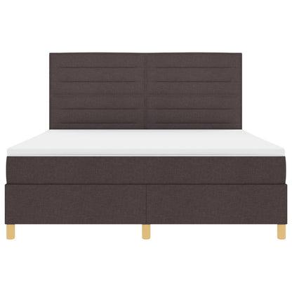 Boxspringbed Met Matras Donkerbruin Super King Stof Blauw