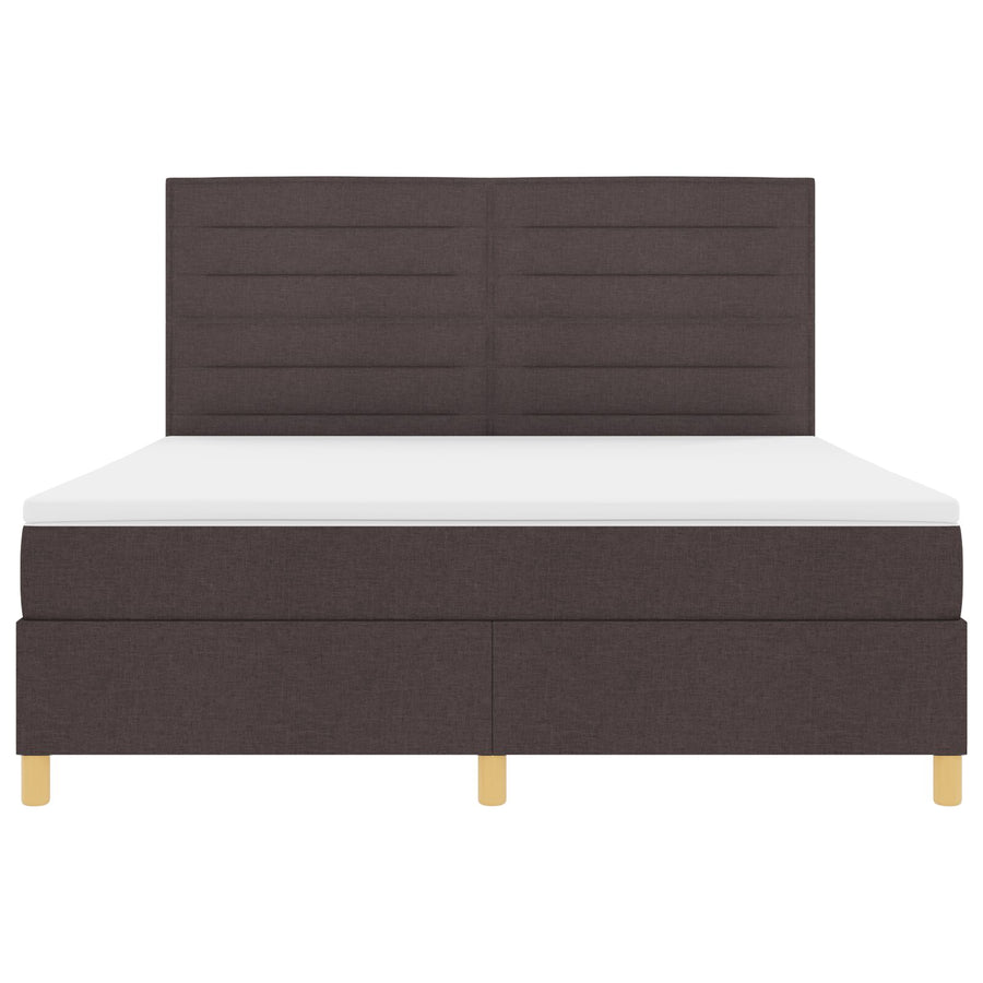Boxspringbed Met Matras Donkerbruin Super King Stof Blauw