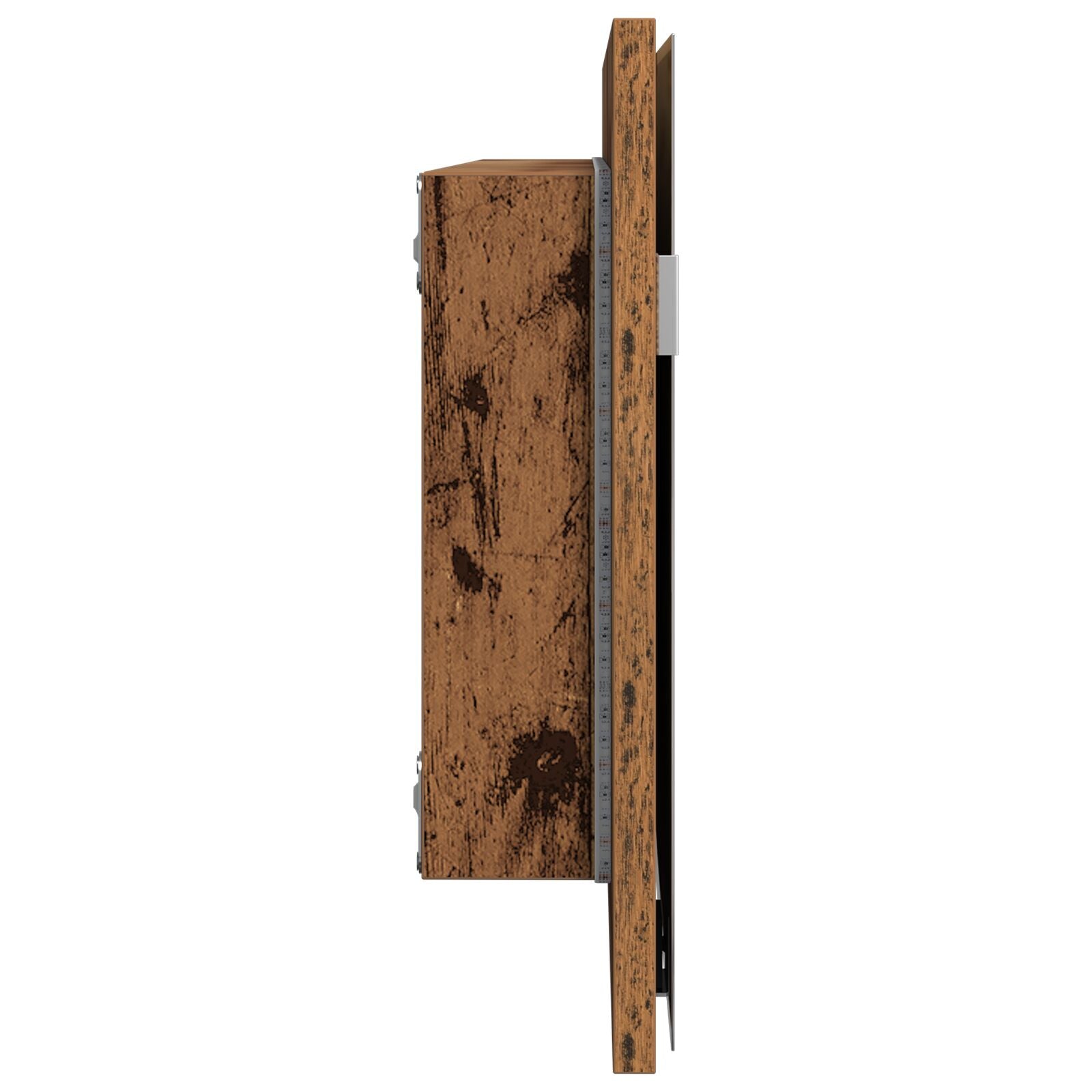 Badkamerspiegelkast Met Led-Verlichting Oude Hout 80X37 Cm