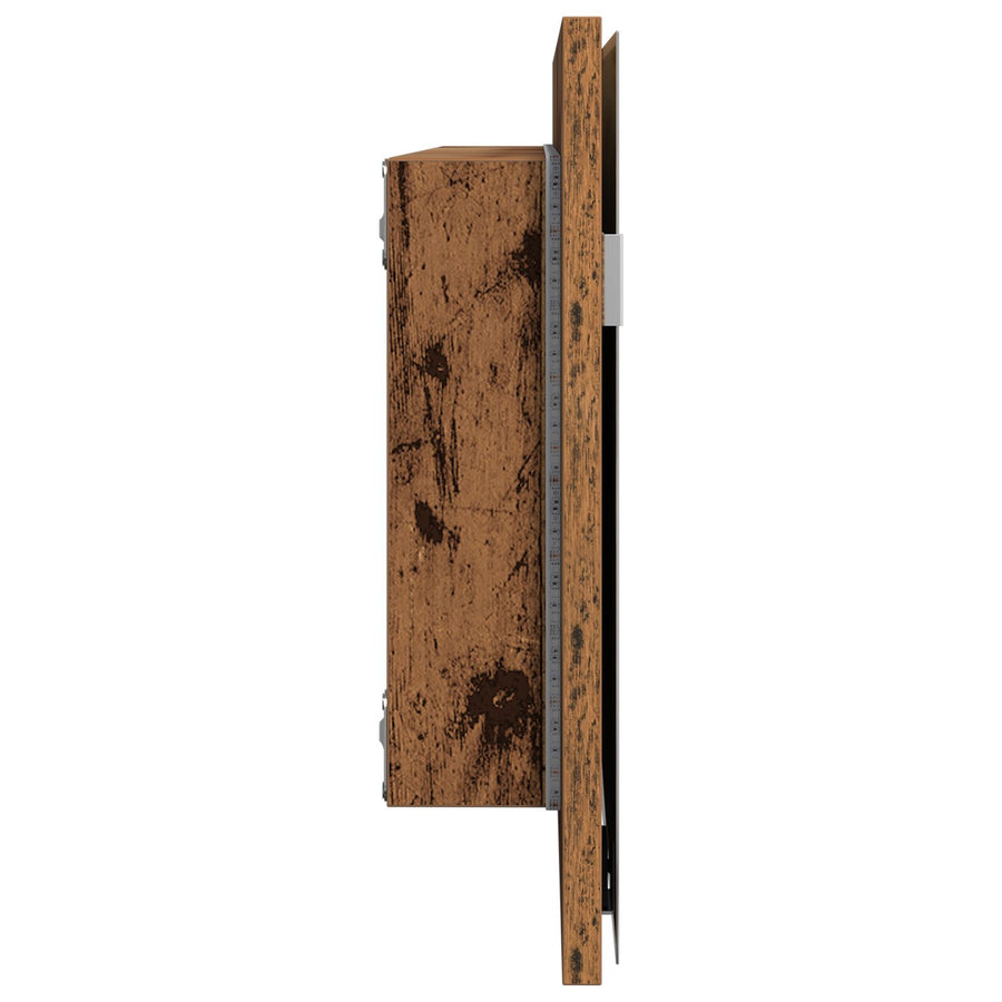 Badkamerspiegelkast Met Led-Verlichting Oude Hout 80X37 Cm