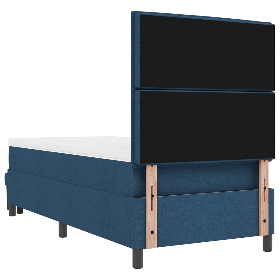 Boxspring Bed Met Matras & Bank Stof Blauw 80 x 200 cm Lijnen ontwerp