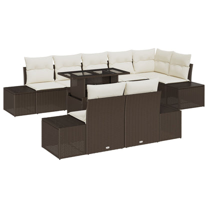 Tuin Sofa Set 9-Delige Set Bruin Rattan Tuin Sofa Set