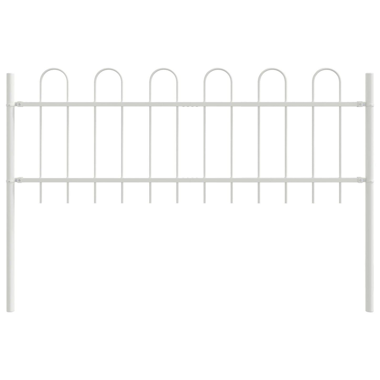 Tuinhek Met Hoepel Top 15,3X0,6 M Staal Wit 0.6 m 15.3 m