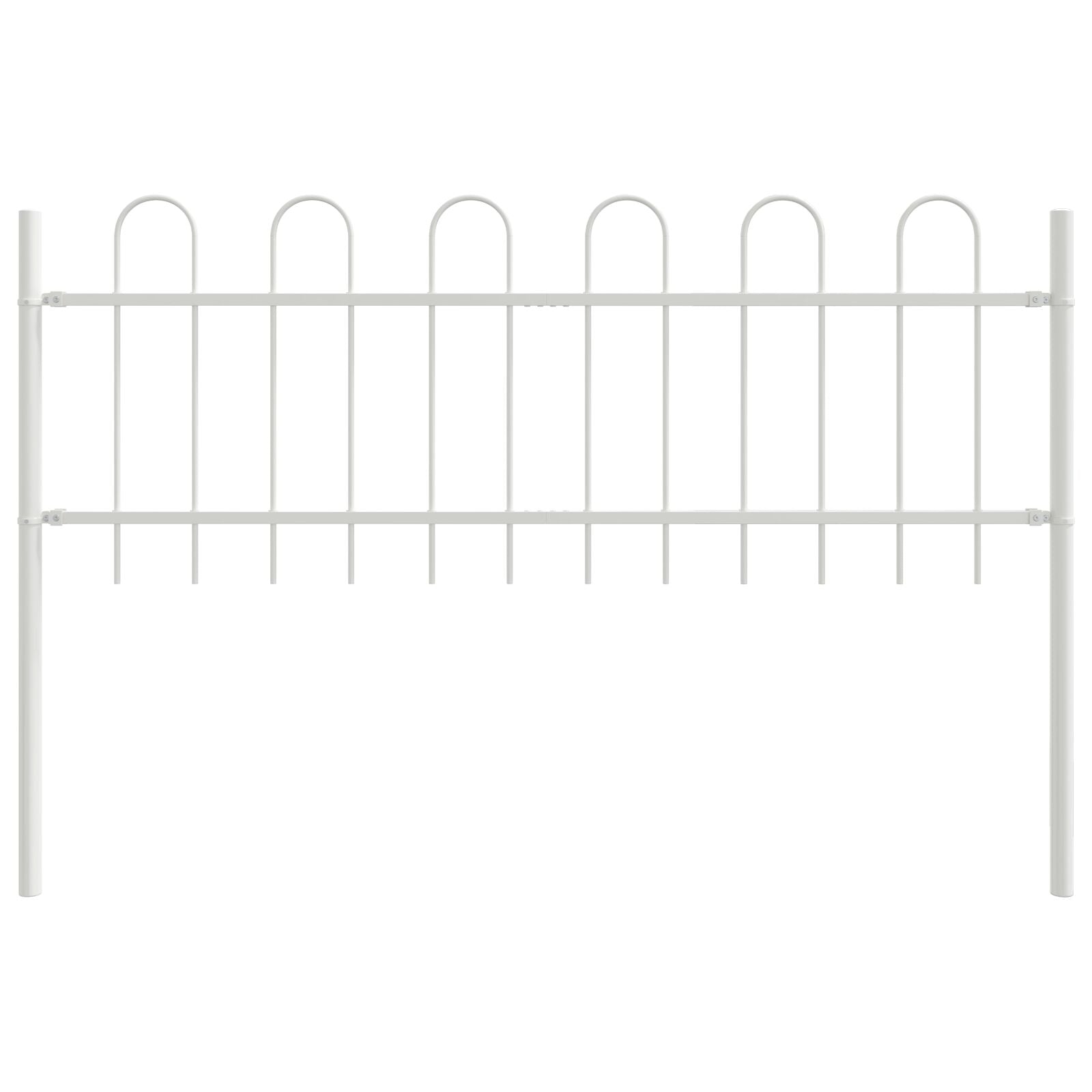 Tuinhek Met Hoepel Top 15,3X0,6 M Staal Wit 0.6 m 15.3 m