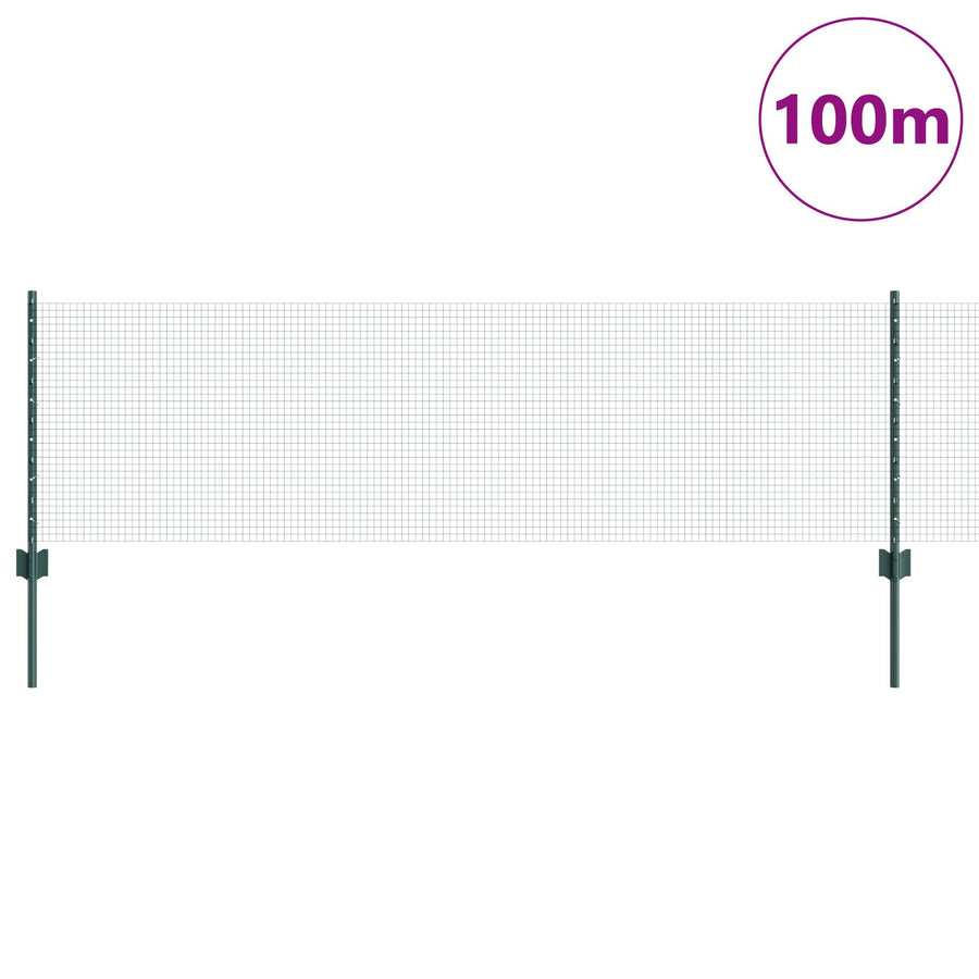 Gelaste Draadhek Met 44 U-Palen Groen 0.6X100 M Staal