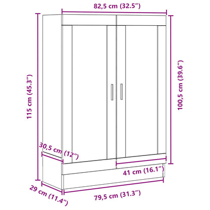 Boekenkast Zwart Eiken 82,5X30,5X115 Cm Gelaagd Hout