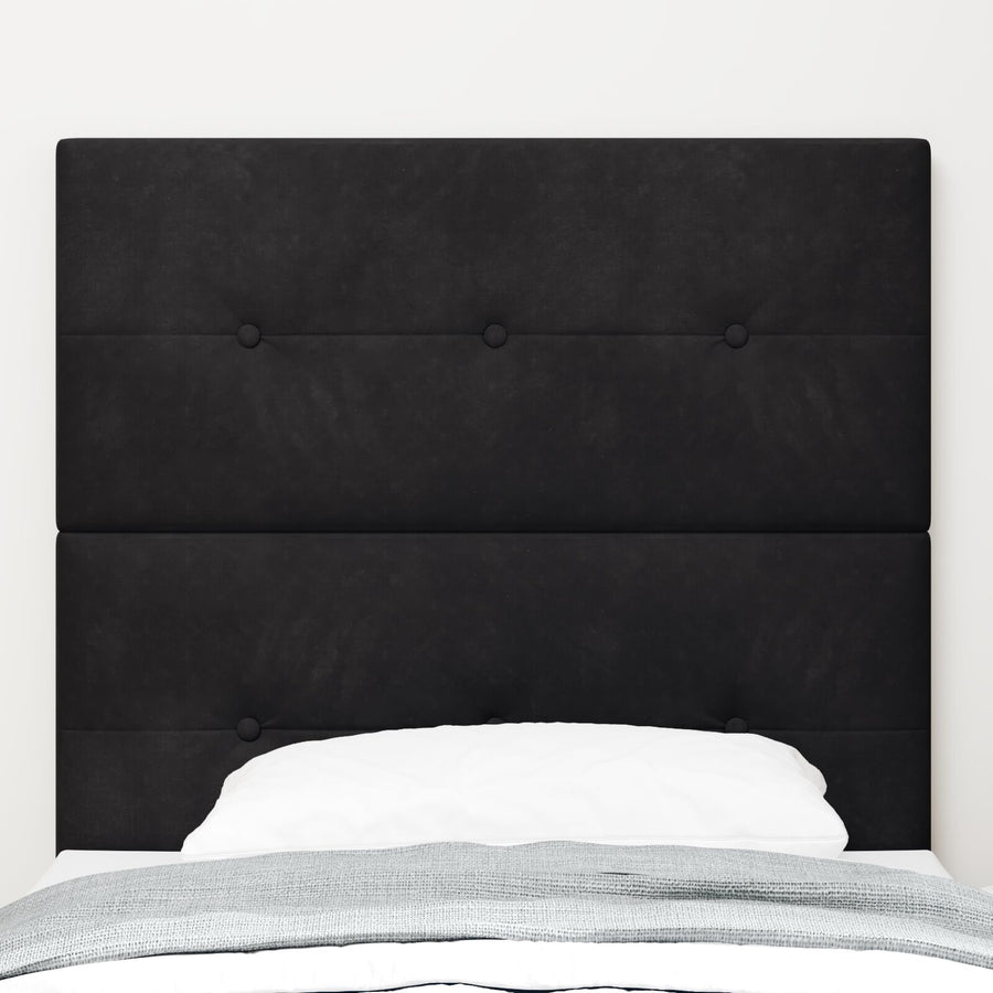 Hoofdbord Met Knopen Tufted Fluweel Zwart 80 cm Hoog hoofdbord