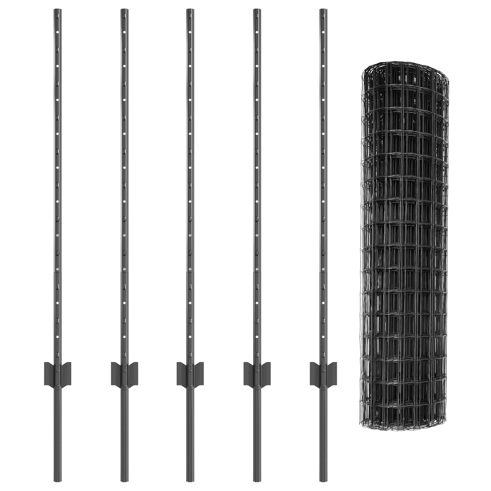 Euro Fence Set Set Van 2 Grijs Plastic-Gecoat Metaal