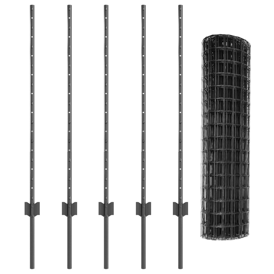 Euro Fence Set Set Van 2 Grijs Plastic-Gecoat Metaal