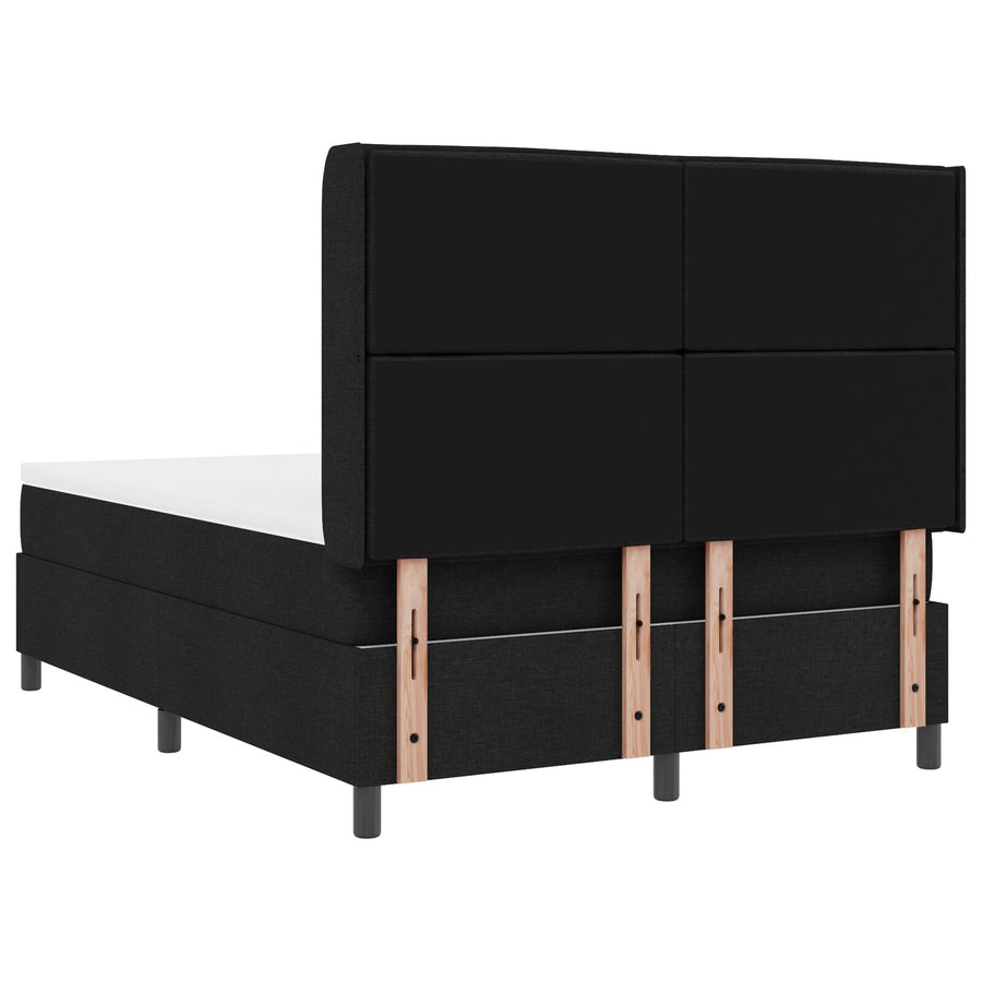 Boxspringbed Met Matras & Led Zwart 140X190 Cm Stof Blauw