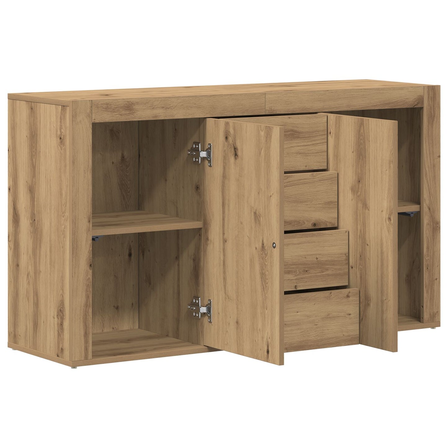Dressoir Artisan Eiken Bewerkt Hout 120 X 36 X 69 Cm