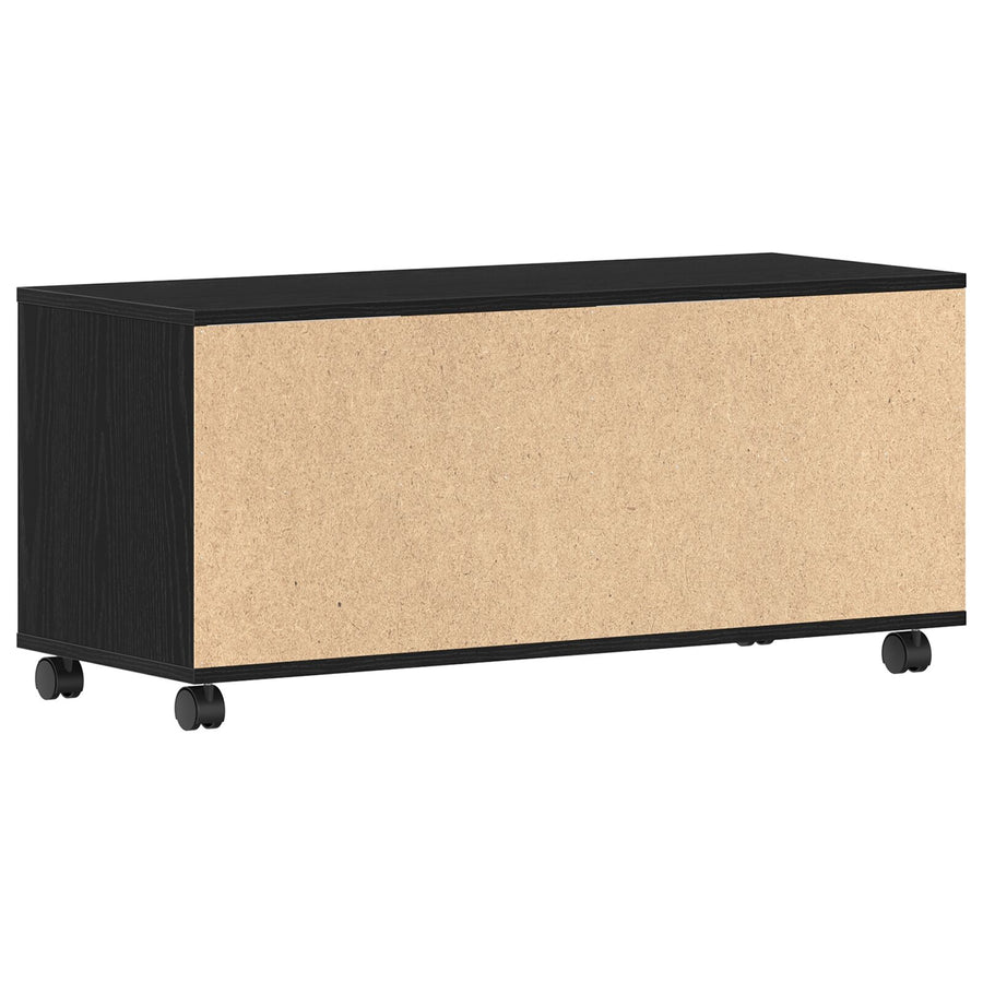 Tv Kast Zwart 90X35X35 Cm Geengineerd Hout Zwart eiken