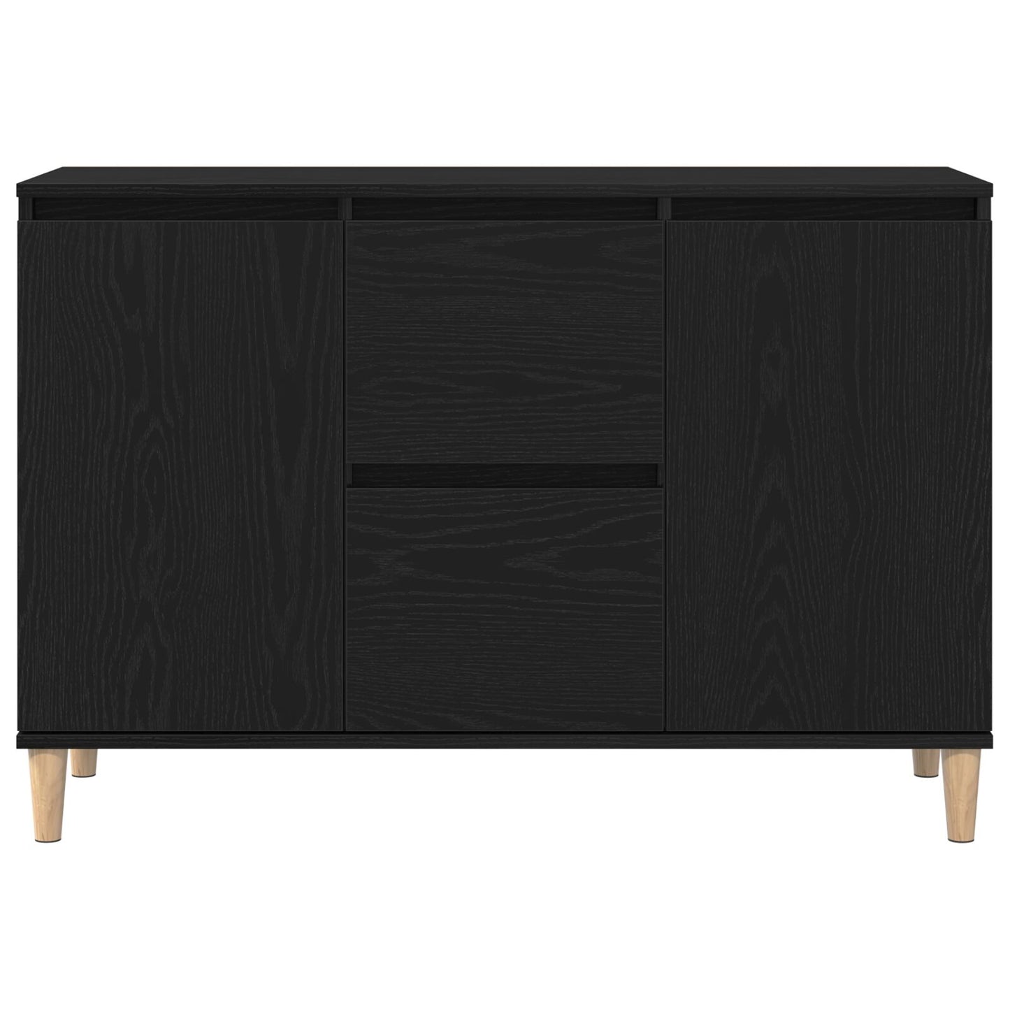 Dressoir Zwart Eiken 101X35X60 Cm Geengineerd Hout