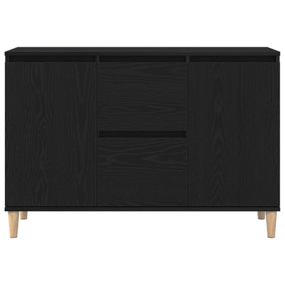 Dressoir Zwart Eiken 101X35X60 Cm Geengineerd Hout