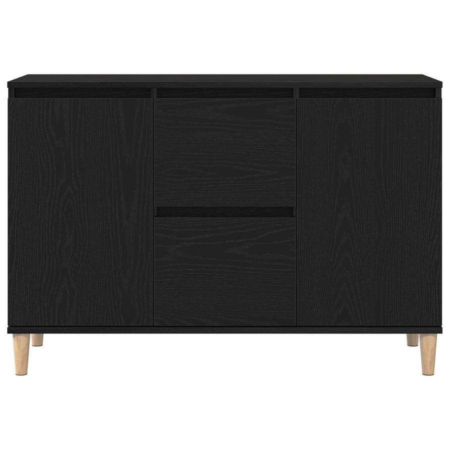 Dressoir Zwart Eiken 101X35X60 Cm Geengineerd Hout