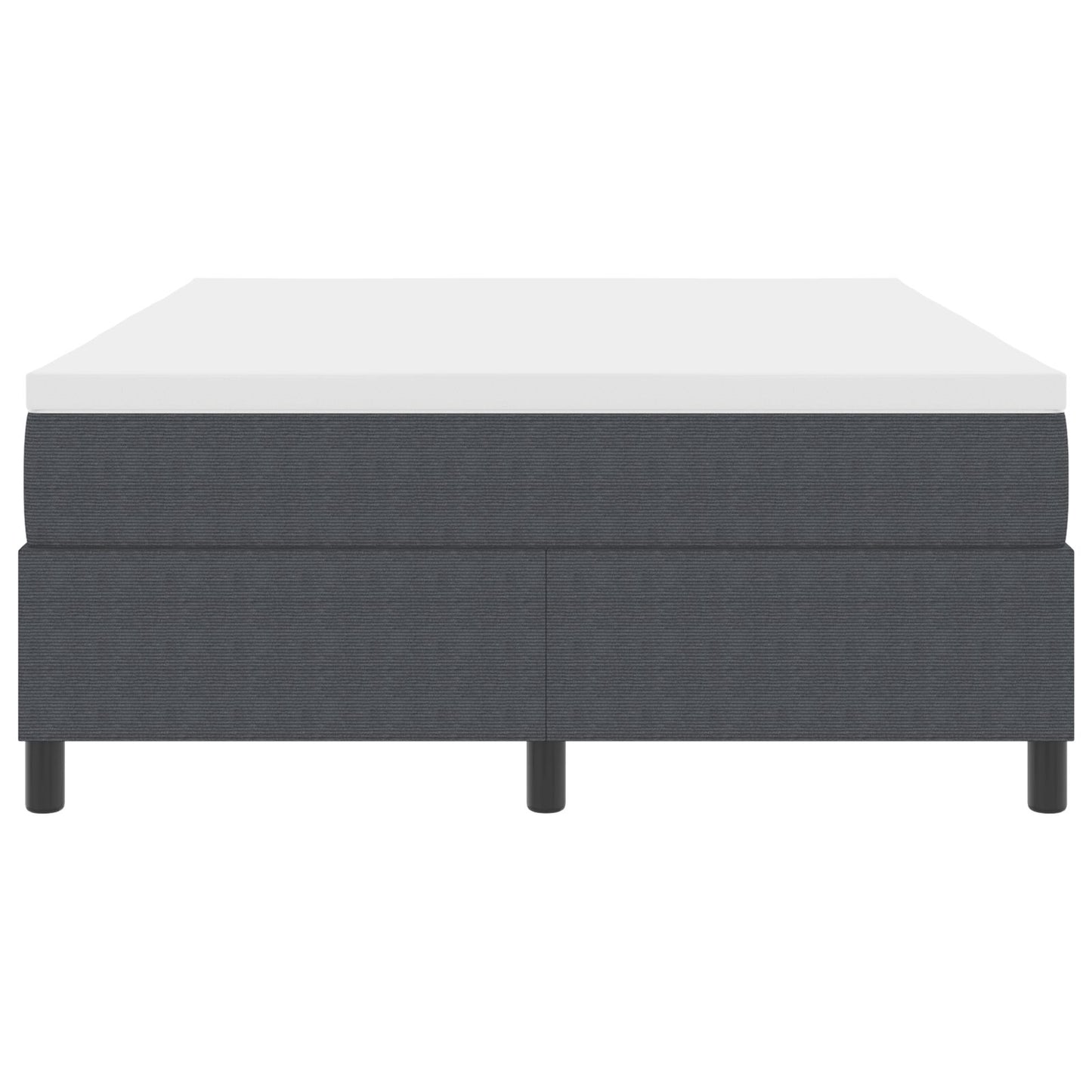 Boxspringbed Met Matras Donkergrijs 140X200 Cm Corduroy Stof
