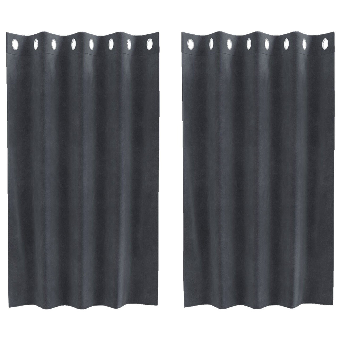 Zwarte Gordijnen 2 Stuks Velvet Lichtgrijs 140 x 140 cm met oogjes