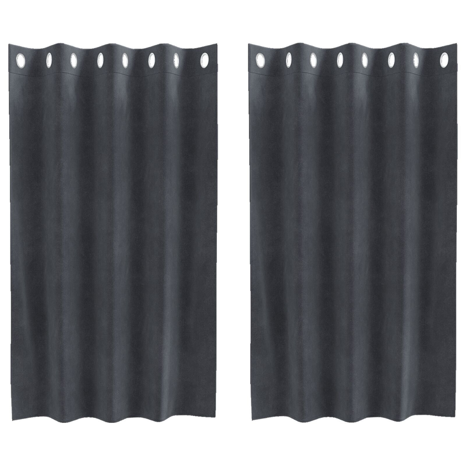 Zwarte Gordijnen 2 Stuks Velvet Lichtgrijs 140 x 140 cm met oogjes