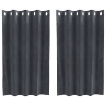 Zwarte Gordijnen 2 Stuks Velvet Lichtgrijs 140 x 140 cm met oogjes