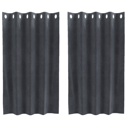 Zwarte Gordijnen 2 Stuks Velvet Lichtgrijs 140 x 140 cm met oogjes