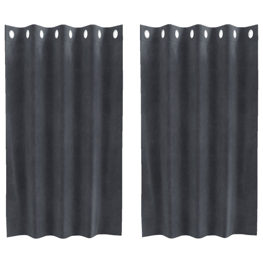 Zwarte Gordijnen 2 Stuks Velvet Lichtgrijs 140 x 140 cm met oogjes