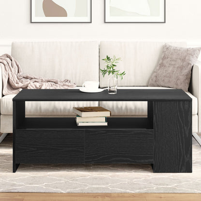 Zwarte Eikenhouten Salontafel 102X55X43.5 Cm Gemaakt Van Engineered Wood