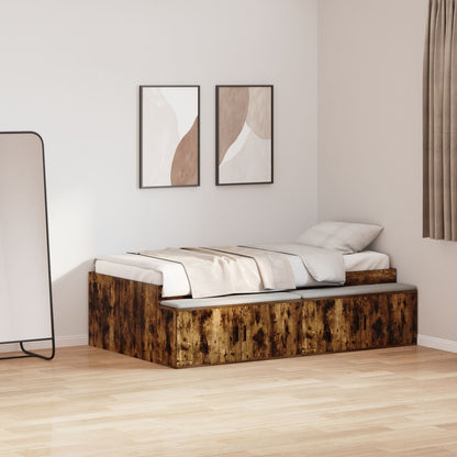 Opbergbedframe Gerookte Eiken 100X200 Cm