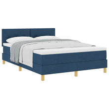 Boxspringbed Met Matras Stof Blauw 140 x 190 cm Geknoopt
